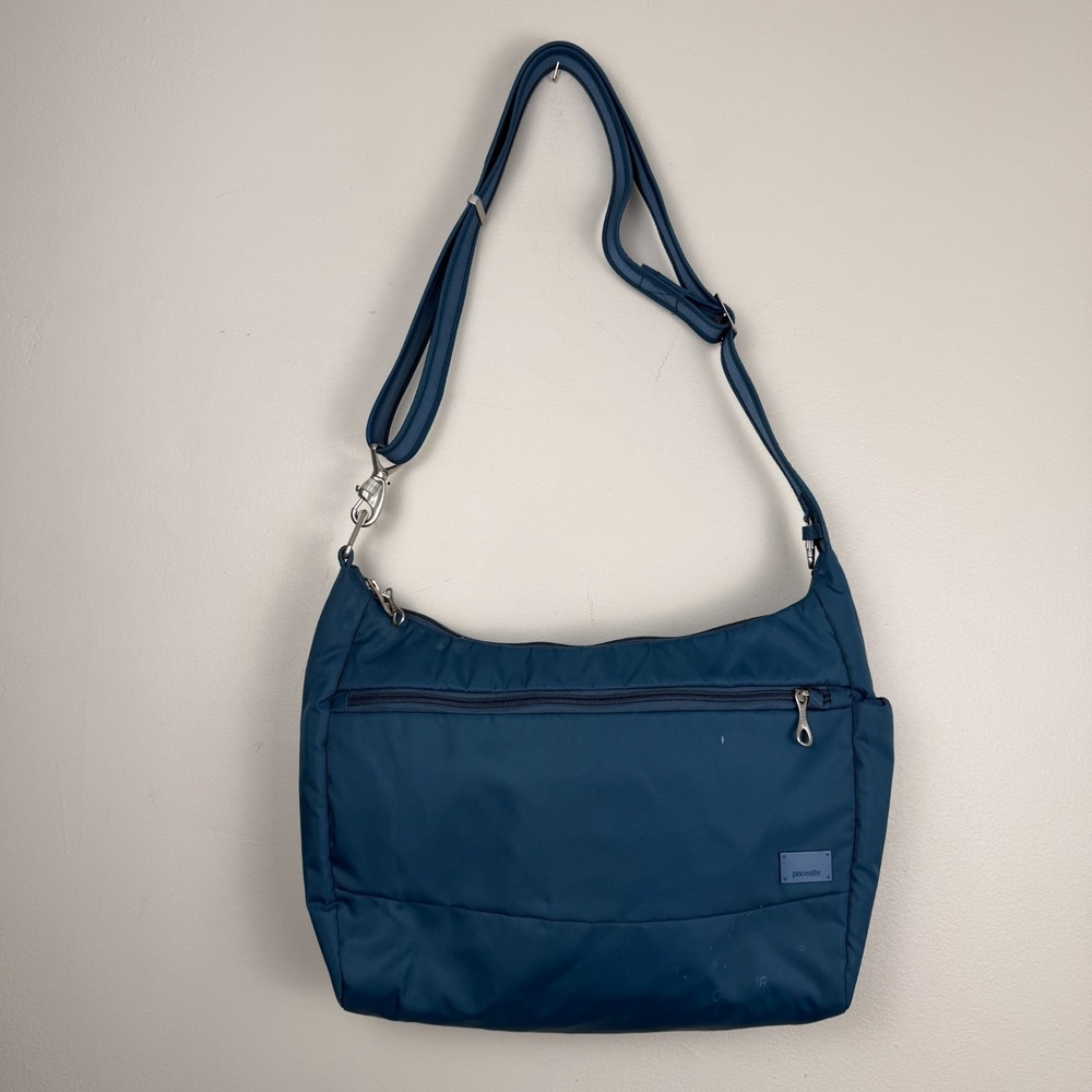 Pacsafe Citysafe Anti-Theft Crossbody Bag Womens Blue RFID Exomesh Travel Casual